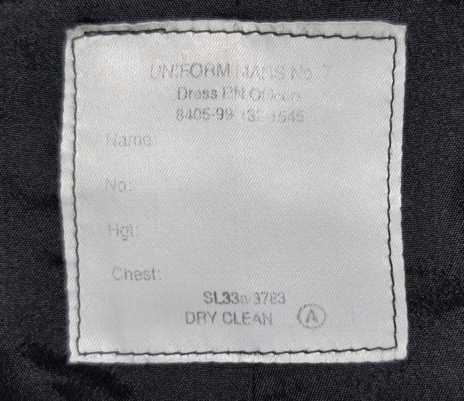 No7 Mess Jacket Diagonal Serge British Naval Lt Cdr OFCs Pattern