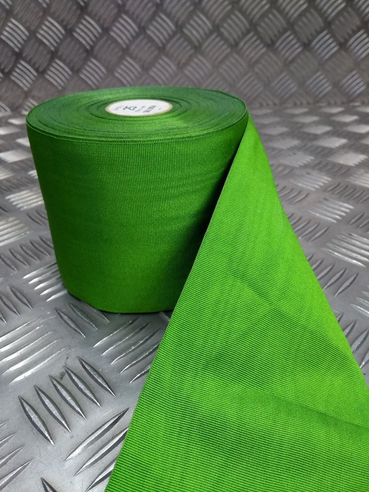 Vintage Green 10cm / 4" Wide Striped Grosgrain Ribbon British Made