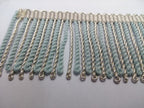 Silver & Light Blue Mylar Thread Fringe 45mm Drop / Epaulette Fringe