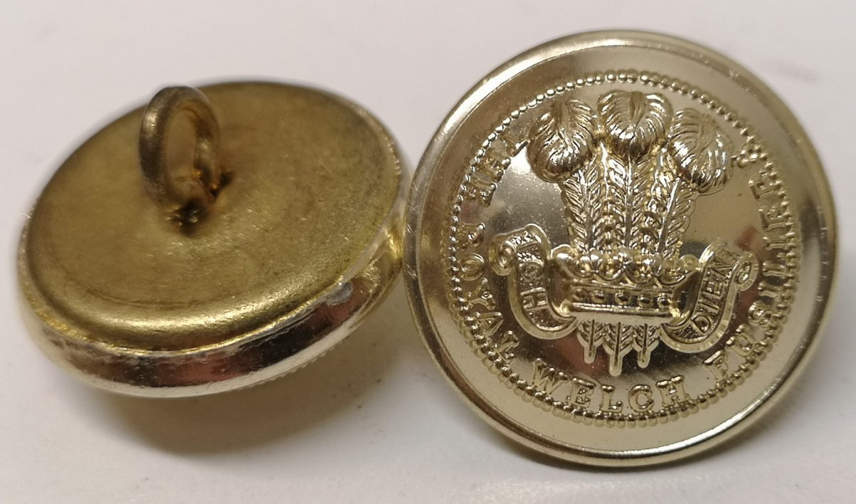 The Royal Welch Fusiliers RWF Insignia Gilt Buttons 40L British Army x4