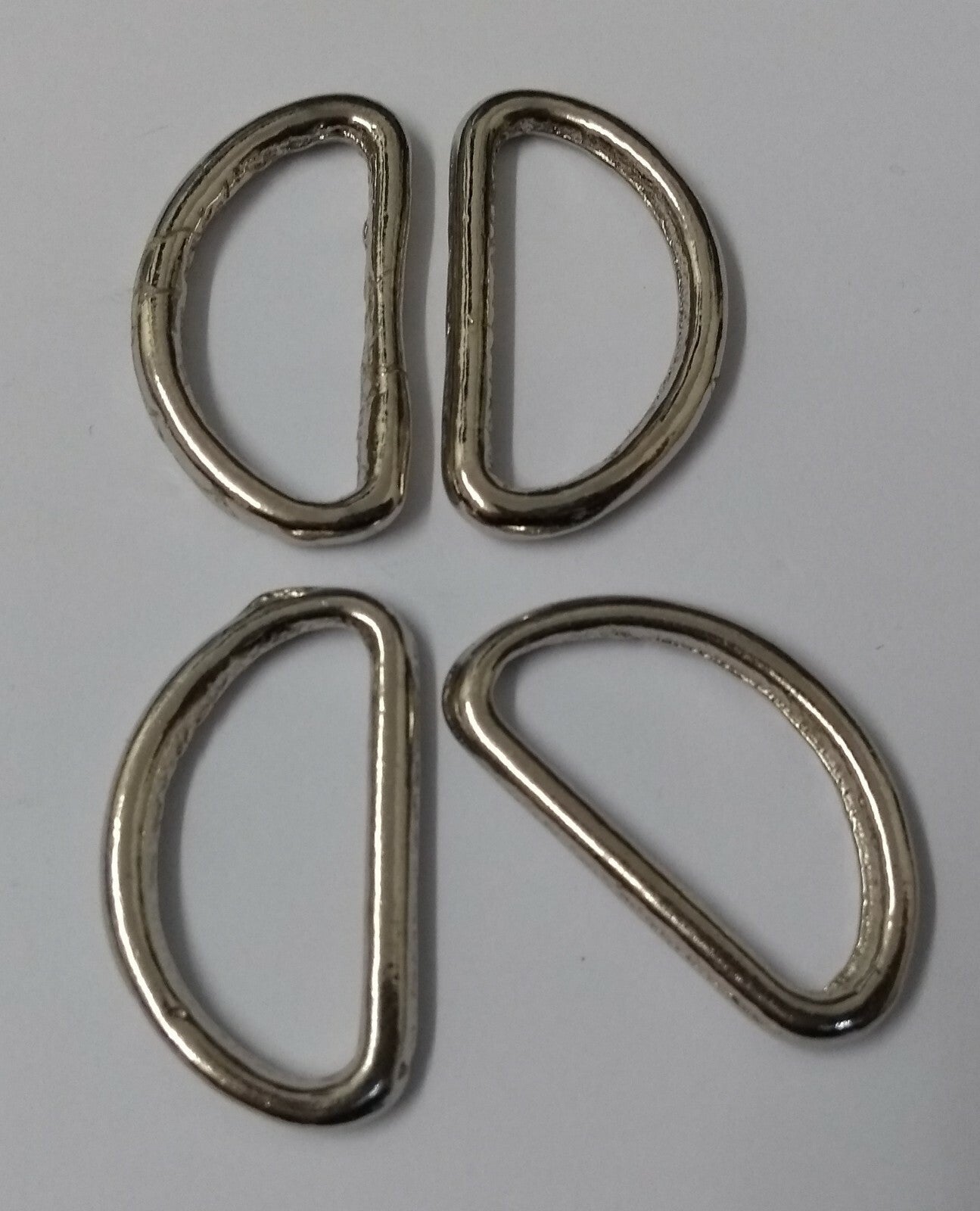 Genuine British Issue 1" Nickel Plated Long D Rings X 4 Pieces STD54