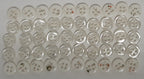 Vintage Buttons 50 4 Hole Tri Service Dress Shirt Pearlesque Clear White 12.6mm