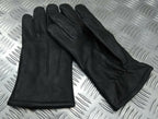 Military Style Black Leather Soft Thinsulate Lined 3 Dart Parade Gloves