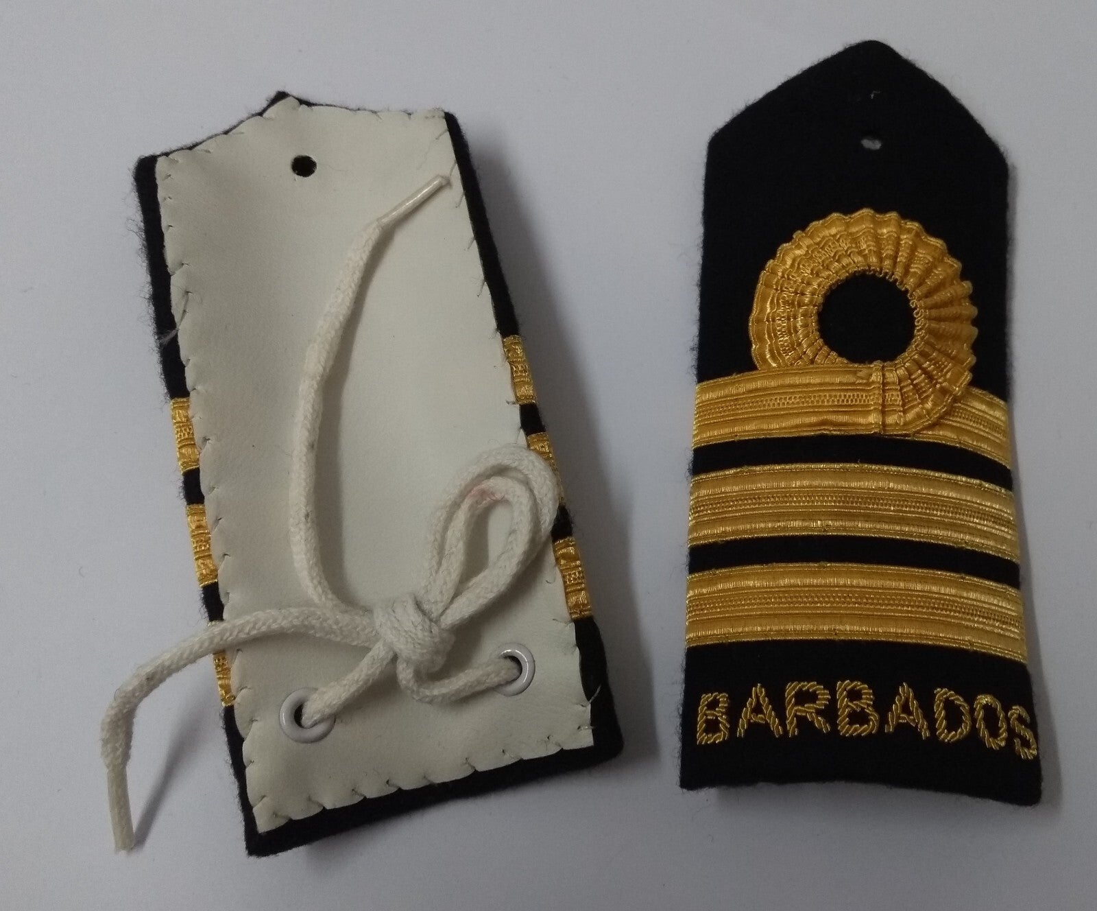Barbados Naval Senior Officer Uniform Shoulder Boards Black & Gold Detail
