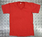 Genuine German 100% Cotton Red Short Sleeve V-neck T-shirt Medium, Baumhüter NEW