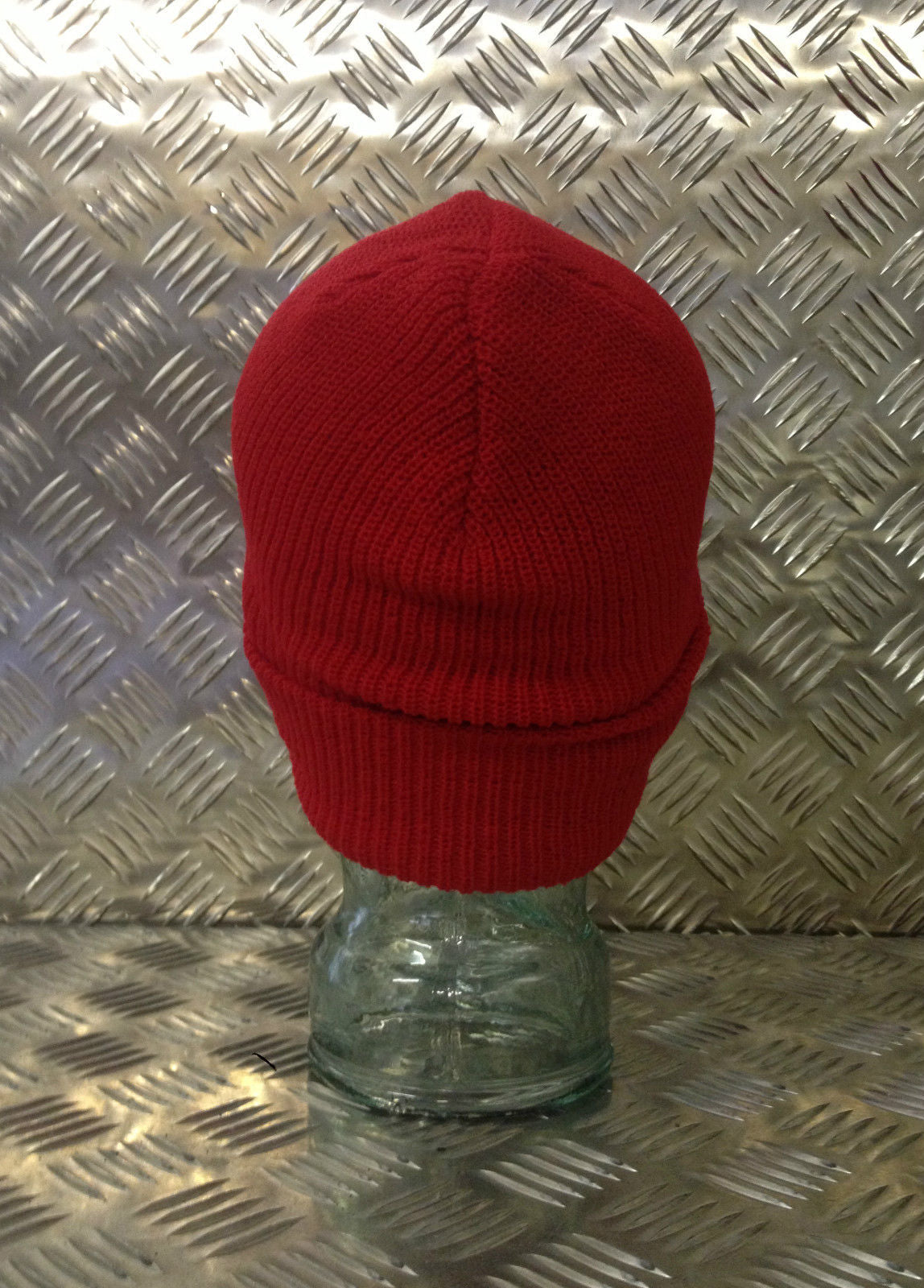Red Knitted Beanie Hat / Watch Cap / Woolly Hat - One size - NEW