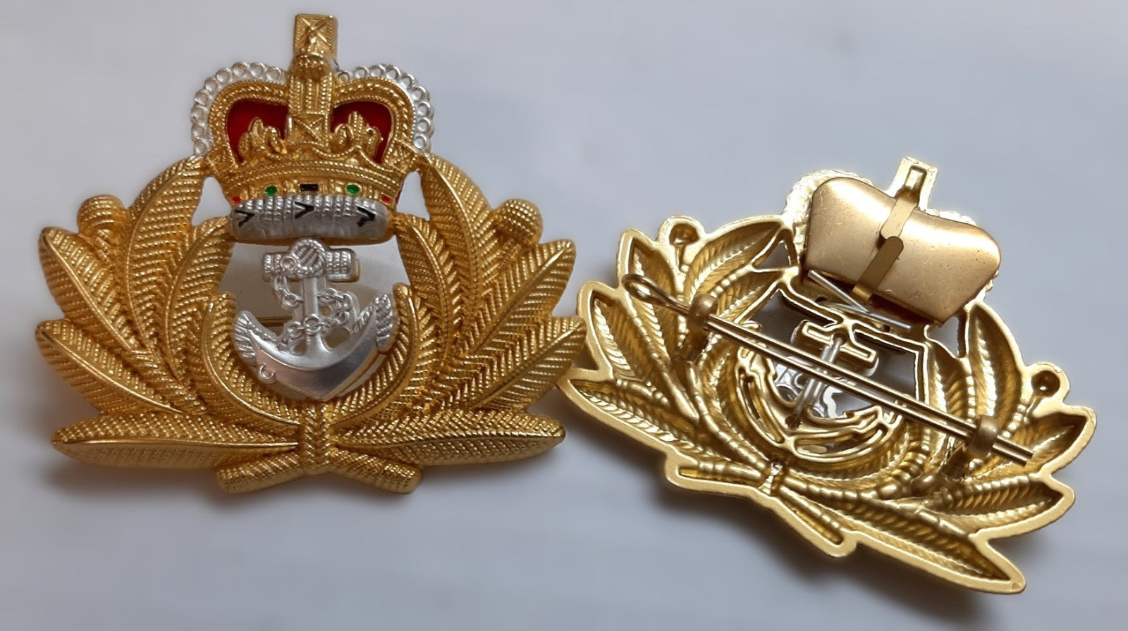 British Navy OFC Beret Badge RN Royal Crown Laurel & Anchor NEW x2