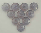 10 Vintage Buttons 4 Hole For Dress Shirts Pearlesque Cool Blue 12.6mm NOS