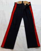 Vintage No1 Trousers Army British Other Ranks Red Stripe Blues W33 Inch