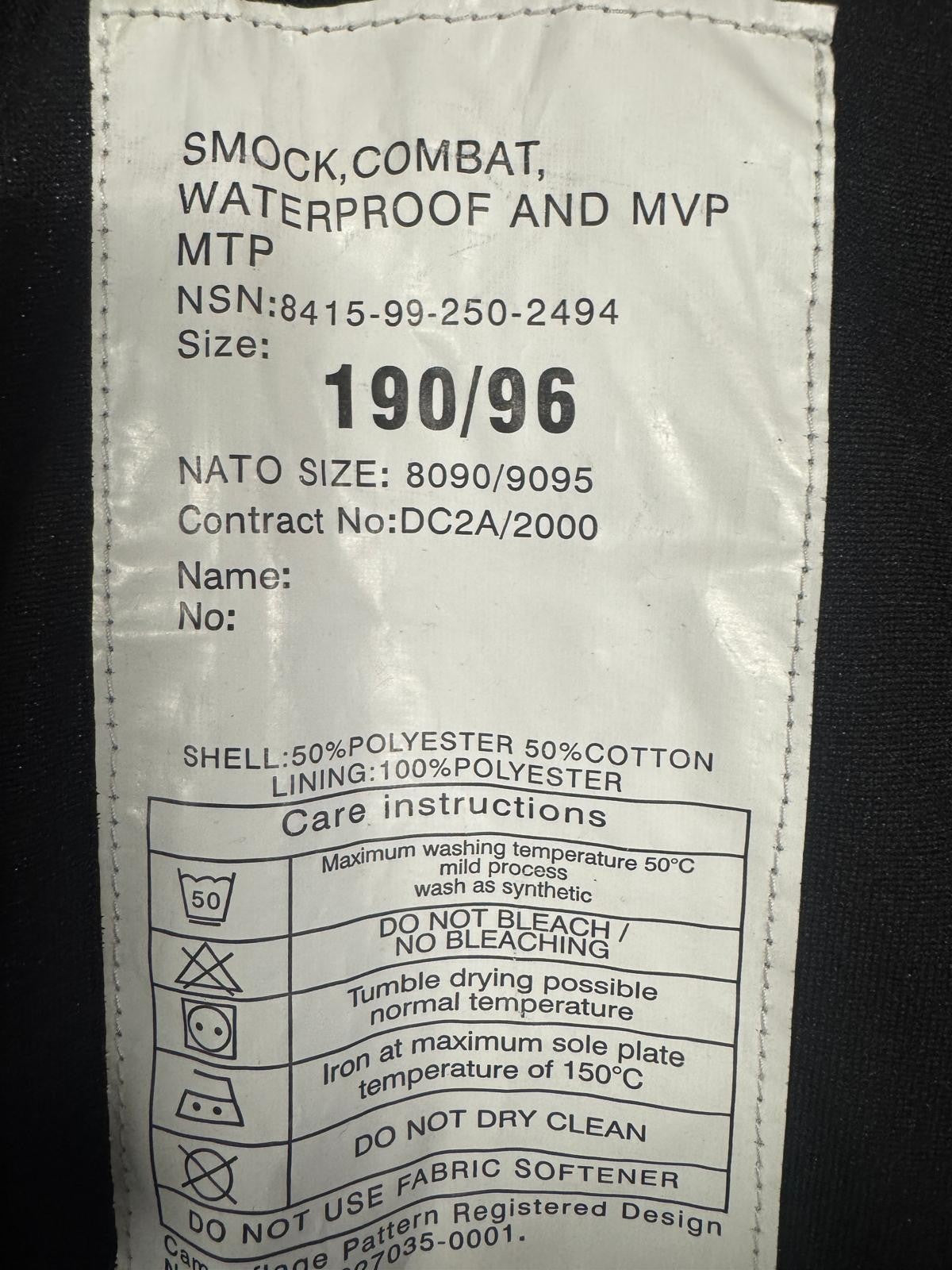British MTP Smock Windproof and MVP Combat Jacket 190/96cm