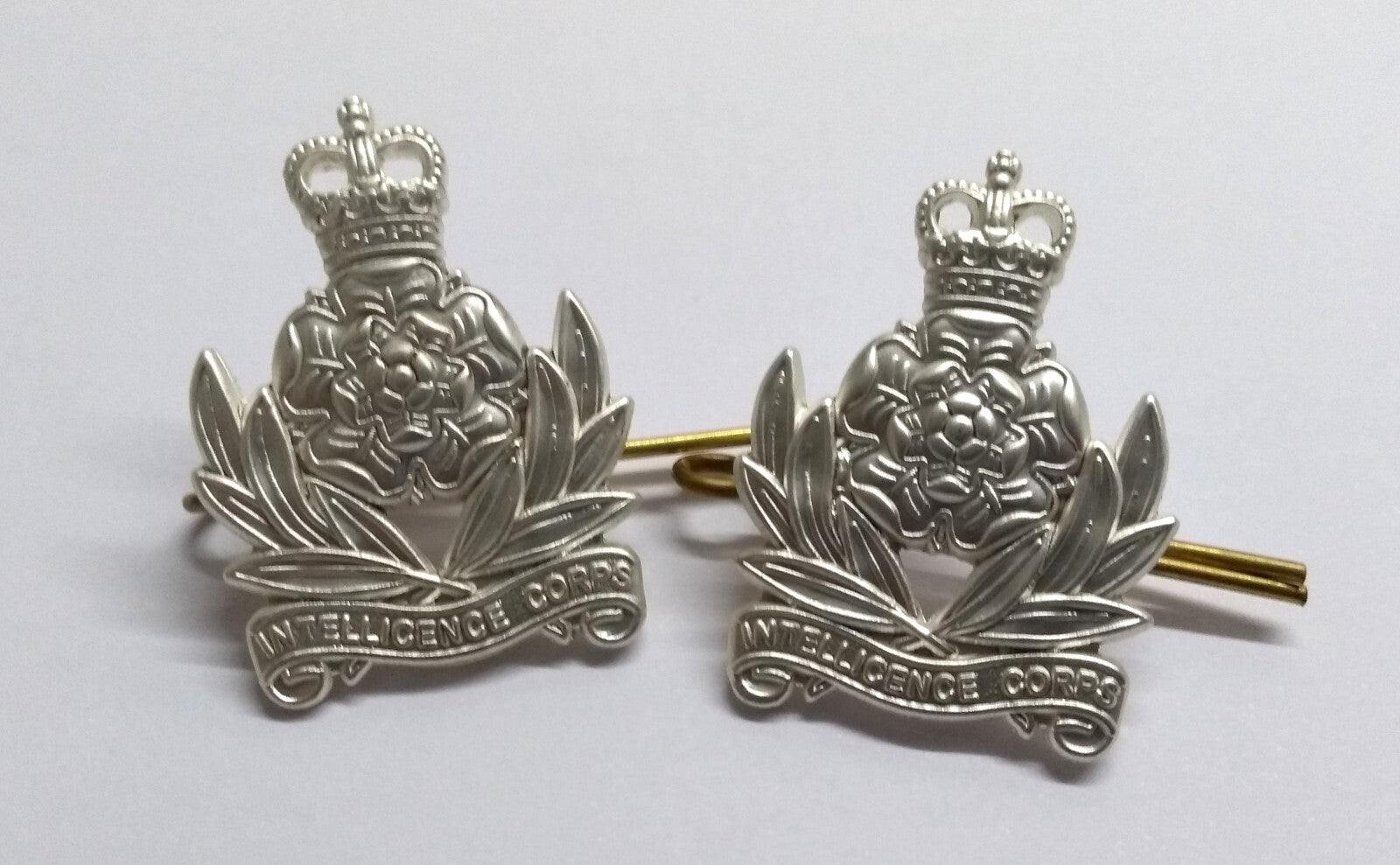 Intelligence Corps Collar Dogs Army Offc. Metal Badges & Split Pins