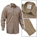 No2 Shirt Khaki Brown Long Sleeve Shirt Mens or Womans Dress type