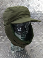 Genuine Swedish Army Olive Drab Green Cold Weather Dog / Trapper Hat 58cm DK1