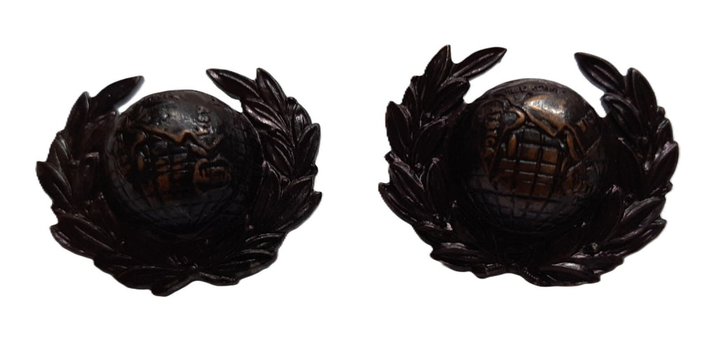 RM Collar Dogs Royal Marines No5 Dress Globe Badges 1 Pair