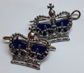 St Edwards Crowns Shoulder Rank Crown Chrome with Blue Backing Made in England