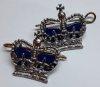 St Edwards Crowns Shoulder Rank Crown Chrome with Blue Backing Made in England
