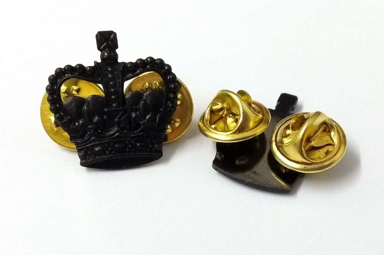 Black Crown 5/8" Subdued Officers Rank Crown Snap Pin X2 GIM156
