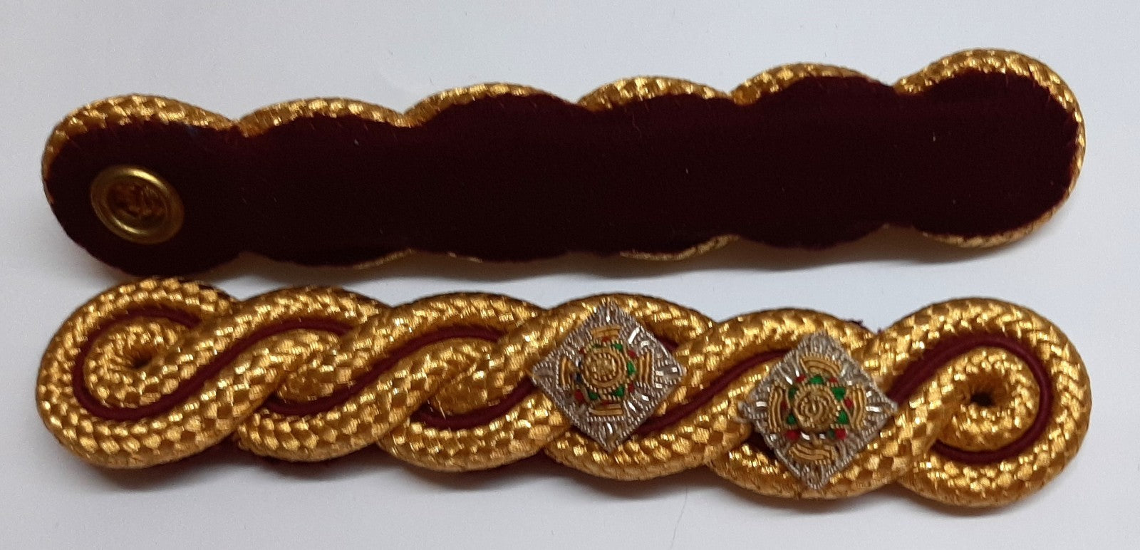 Officers Shoulder Cords British Made 2 Ply Cord Army Pattern Gold with Maroon