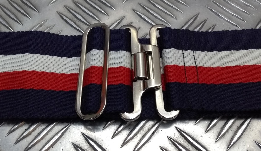Naval Stable Belt 2½" Wide 3 Colour Chrome Buckle & Slider Adjustable to 36"