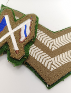 British Army Fad Corporal Chevrons & Signaller Patch on Green Felt