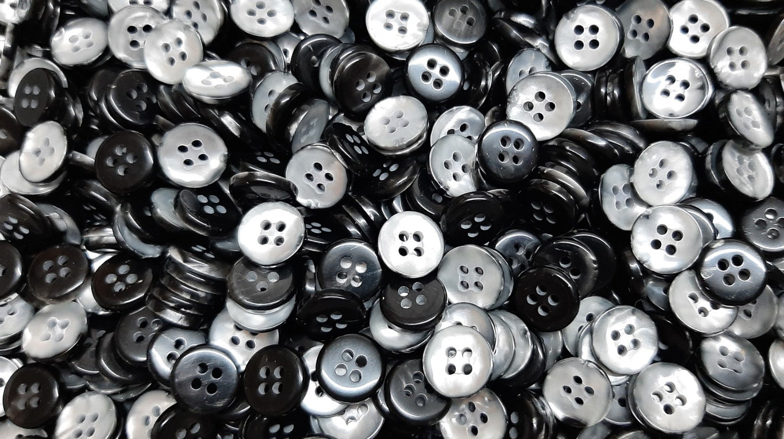 Vintage Buttons 50 4 Hole Shirt / Shank Anchors Pearlesque Old Silver 10.5mm NOS