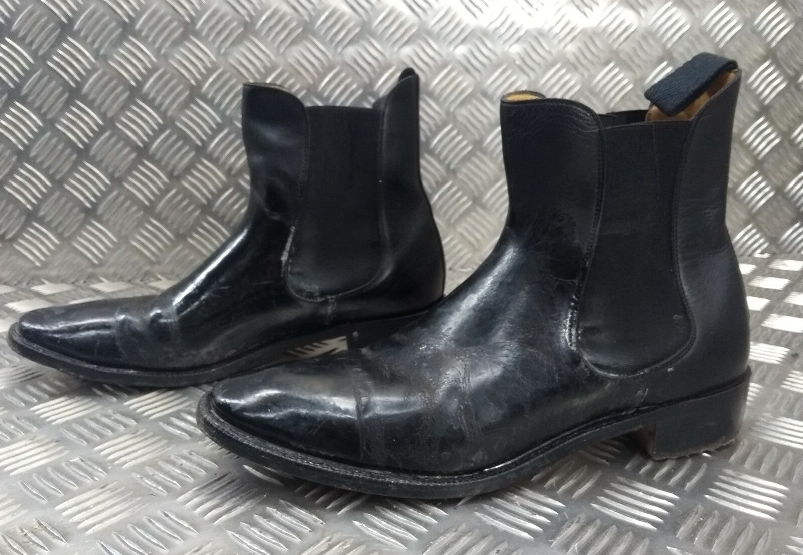 Genuine British Officers Chelsea Boots Black Leather Ceremonial Faulty
