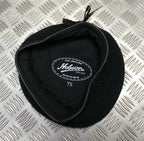 100% Wool Navy Beret Leather Band Made In England 7 1/2 Large NEW