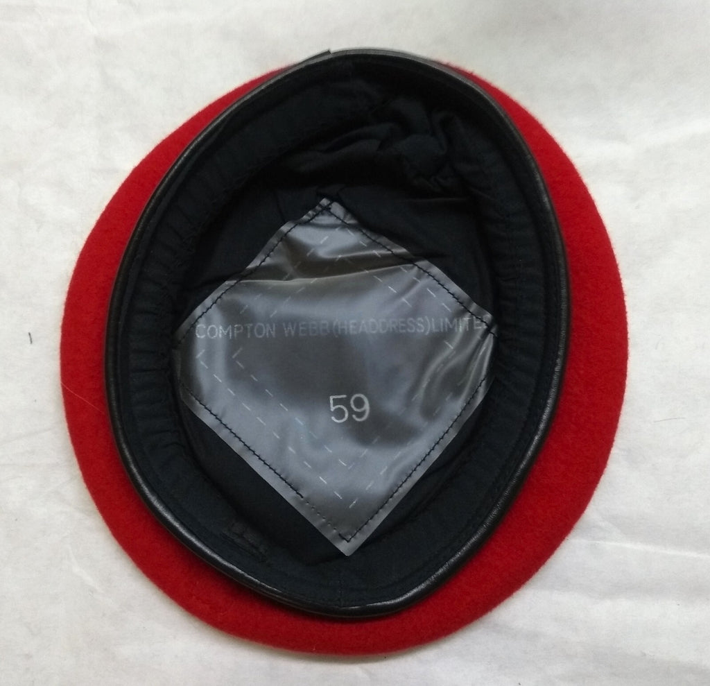 Red Army Beret UK Old Pattern Compton Webb Ltd 100% Wool Leather Trim 59cm