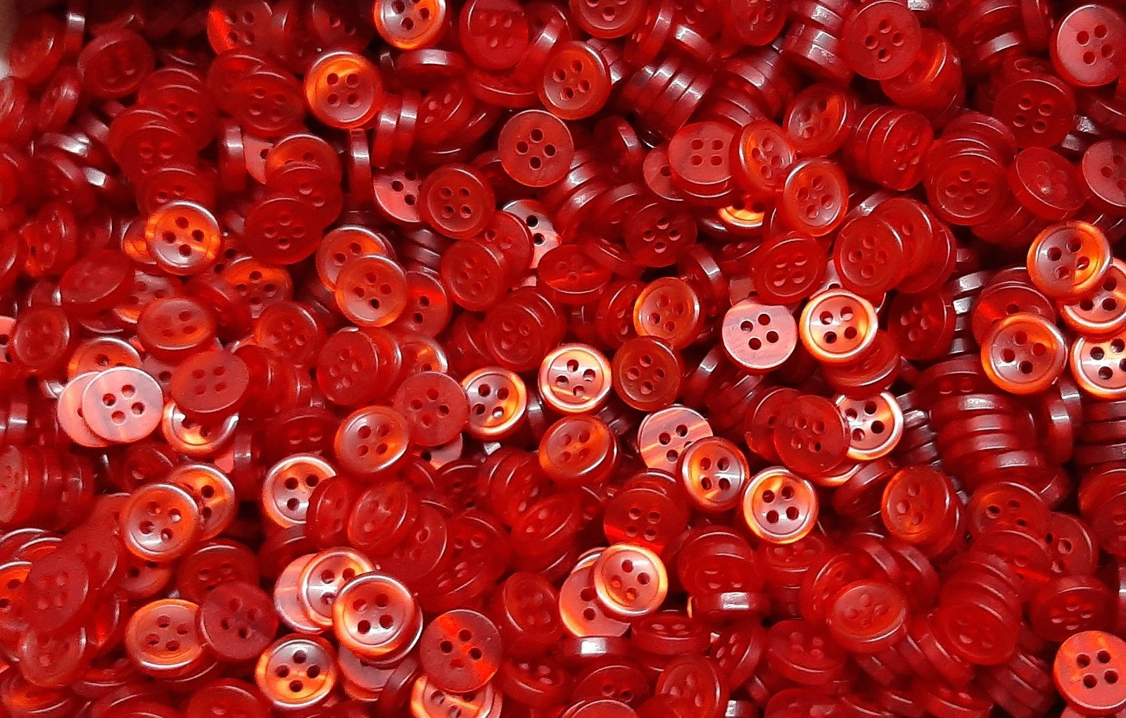 Vintage Buttons 50 4 Hole Shirt Shank Anchors Pearlesque Red 9.8mm NOS