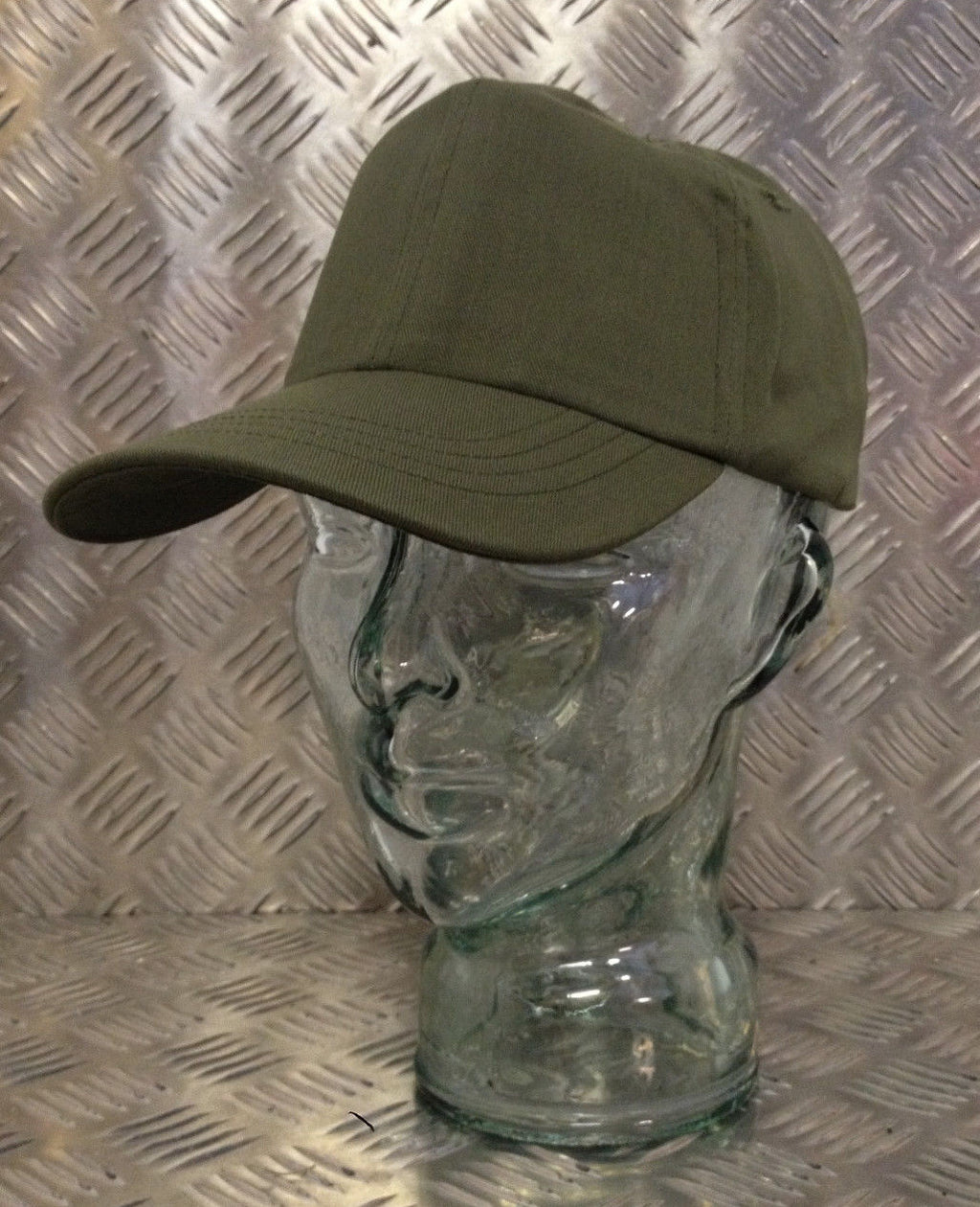US Olive Green Colour Baseball Hat/Cap With Leather Band- All Sizes- NEW