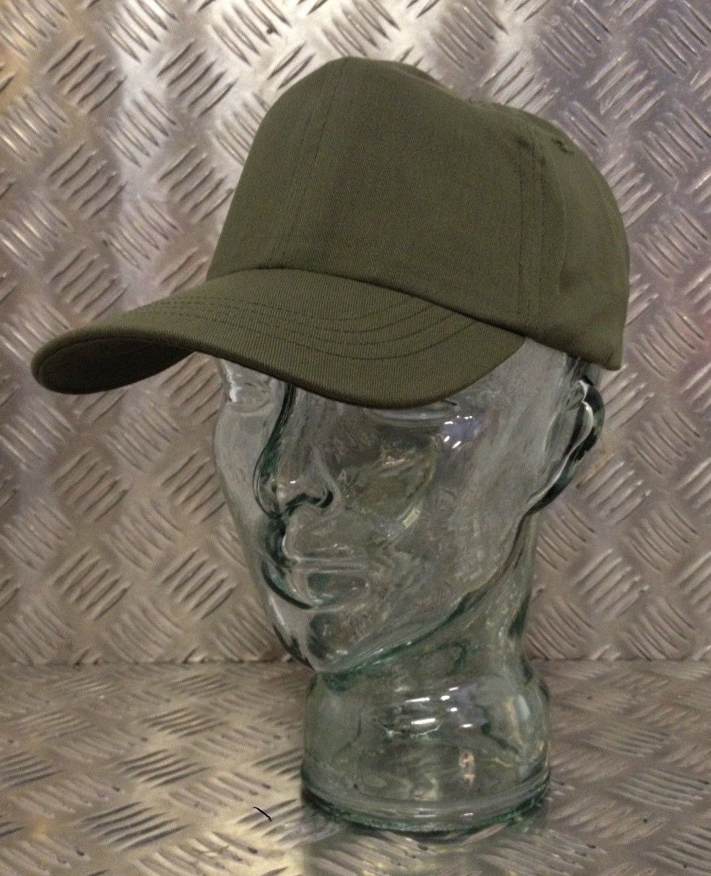 US Olive Green Colour Baseball Hat/Cap With Leather Band- All Sizes- NEW