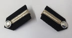 Oman Gorgets Collar Tabs With Silver Detail Chrome Officers Insignia Buttons