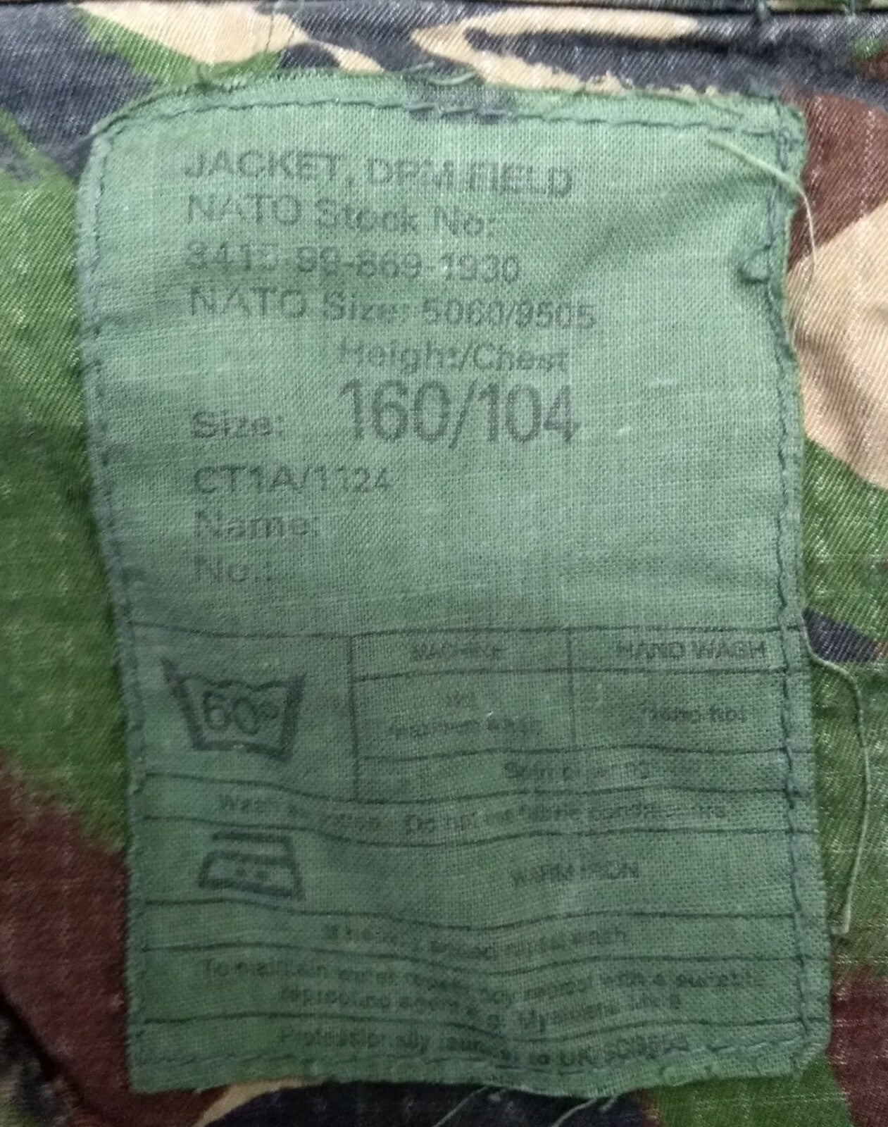 Ripstop Camo Jacket Genuine British Army Combat Soldier 95 Faulty CJ07