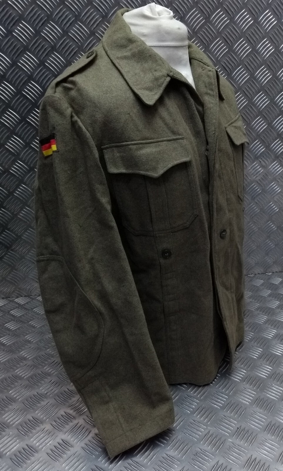 Vintage Field Jacket German Army 1960s Pattern Wool Serge Bundeswehr 104cm