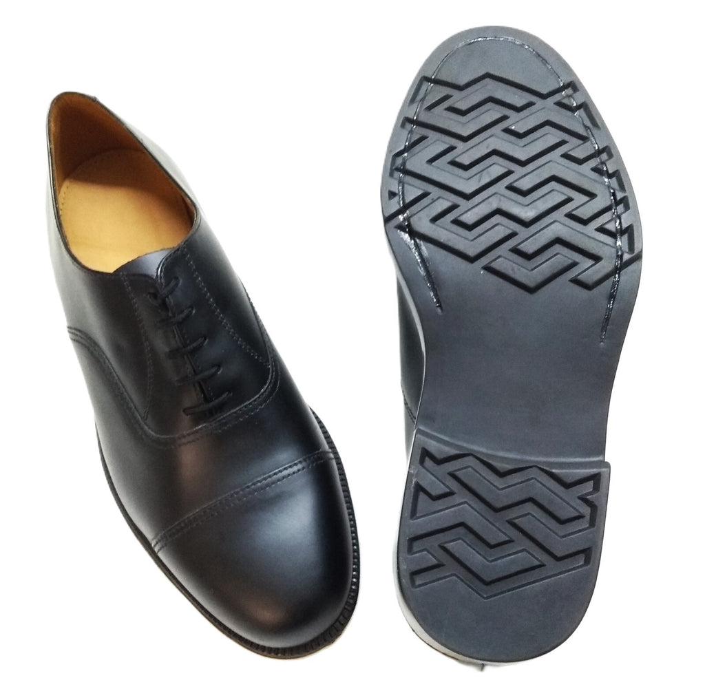 British Service Shoes Black Toe Cap Parade Dress Pattern DMS Sole UK 13.5M - NEW