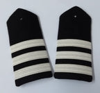 Shoulder Boards 3 Bar Epaulette Black with Silver Stripes Fancy Dress