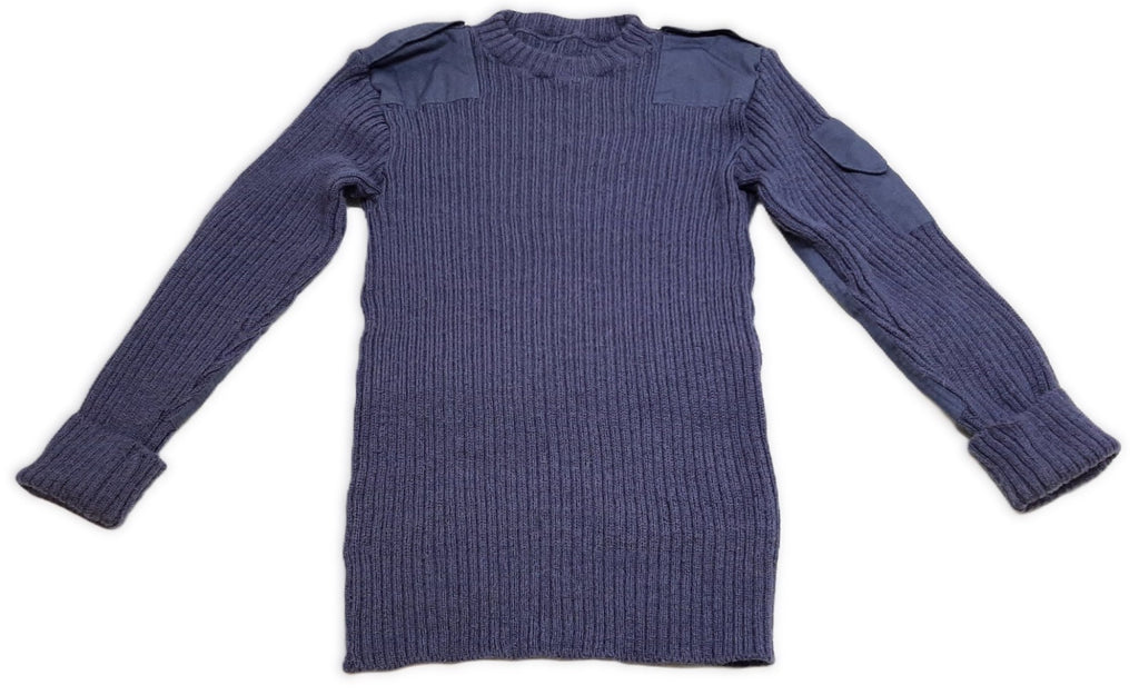 Commando Jumper RAF Royal Air Force Blue Grey Colour Ribbed Pullover No Badges Air Force L