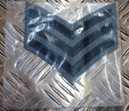 SAS 22 & 23 Black on Pompadour Blue Stripes 3 Bar Chevron Patch / Badge x1