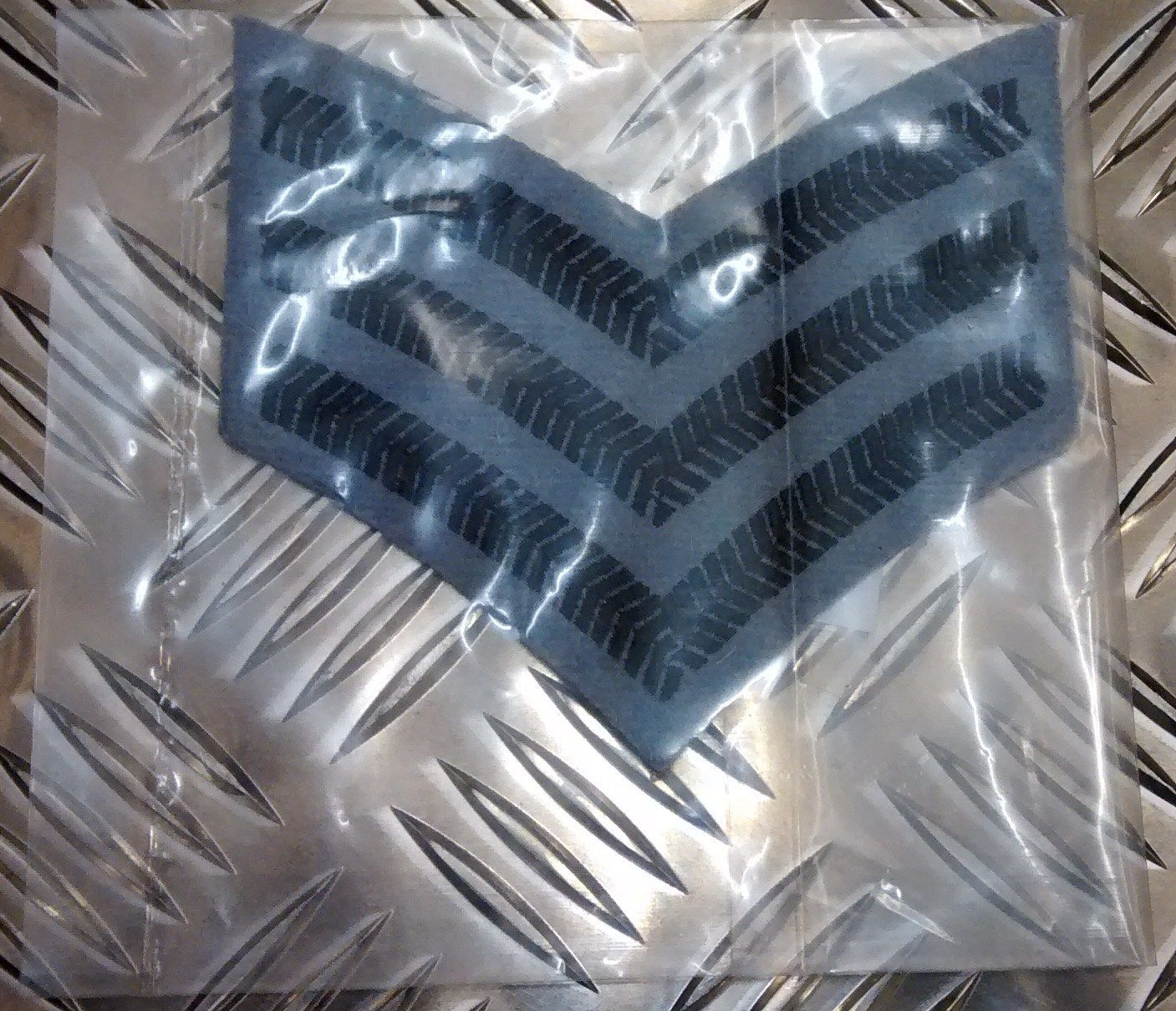 SAS 22 & 23 Black on Pompadour Blue Stripes 3 Bar Chevron Patch / Badge x1