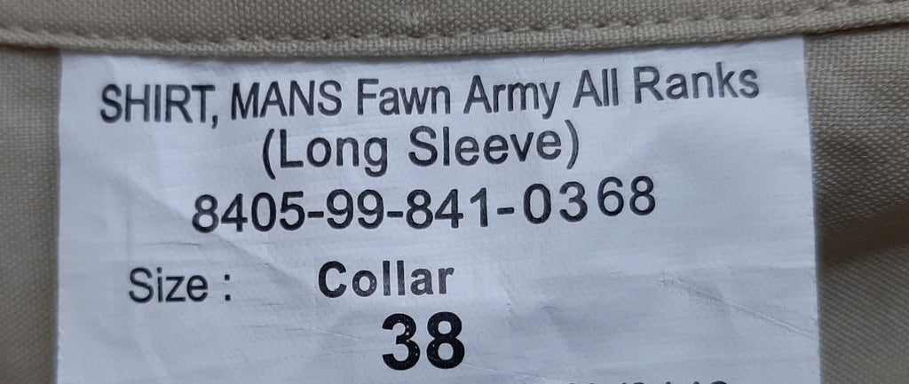 RE SGT Shirt British Army FAD Long Sleeve Sergeant & Signaller Insignia 38cm