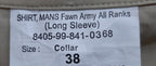 RE SGT Shirt British Army FAD Long Sleeve Sergeant & Signaller Insignia 38cm