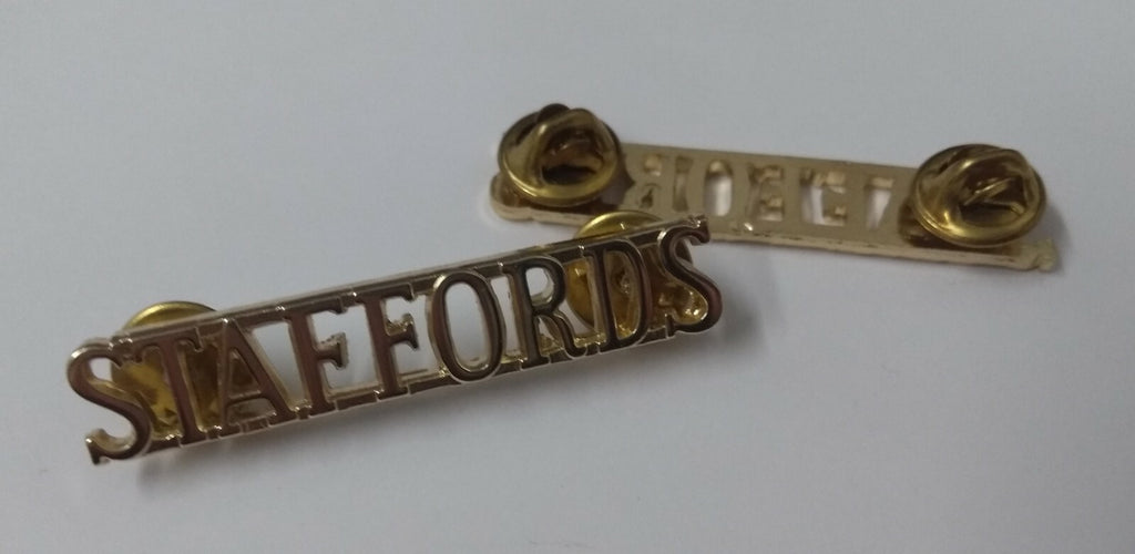 Staffordshire Regiment Insignia Title Badges Snap Pin Genuine British Army 1 PR