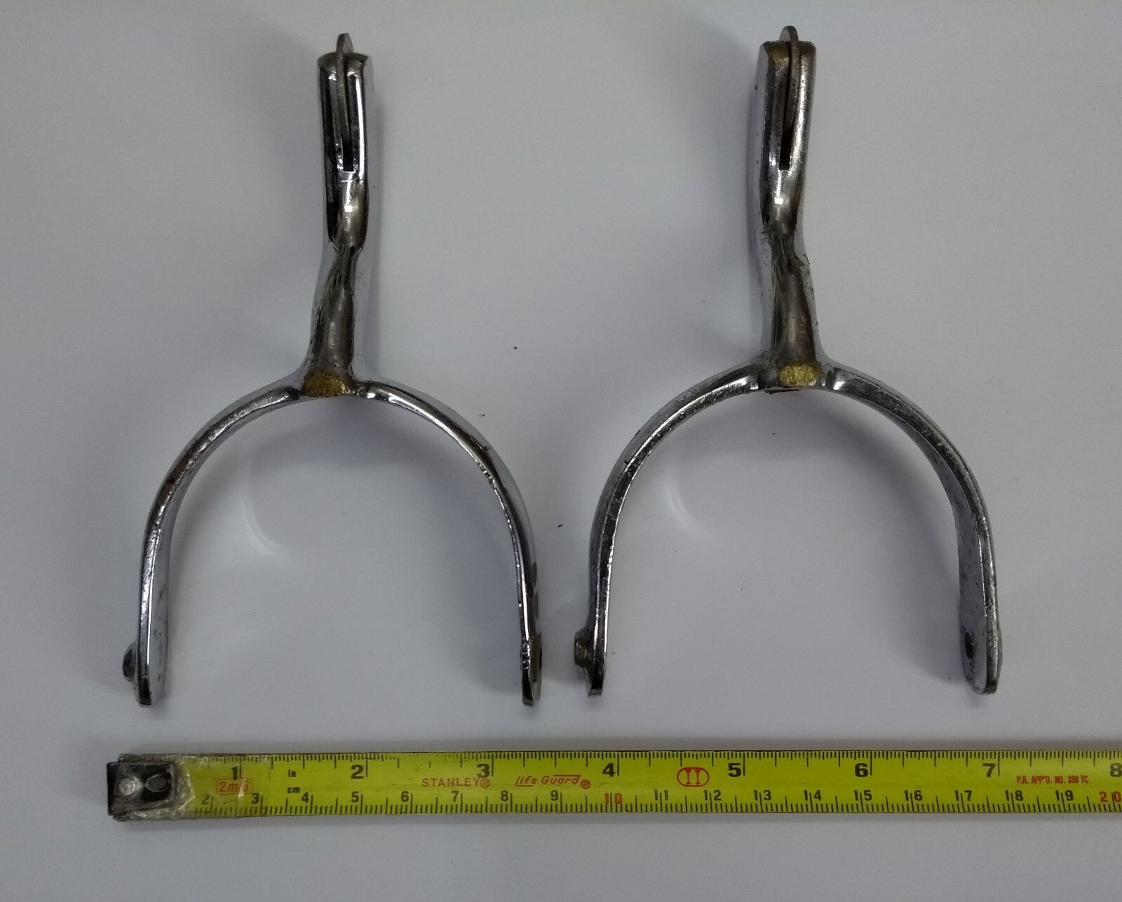 British Spurs Officers Issue & Mess Dress Chrome Swan Neck Incomplete