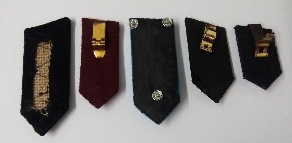 Assorted Gorgets Various Officers Issue For Collectors 5X Single Collar Tabs
