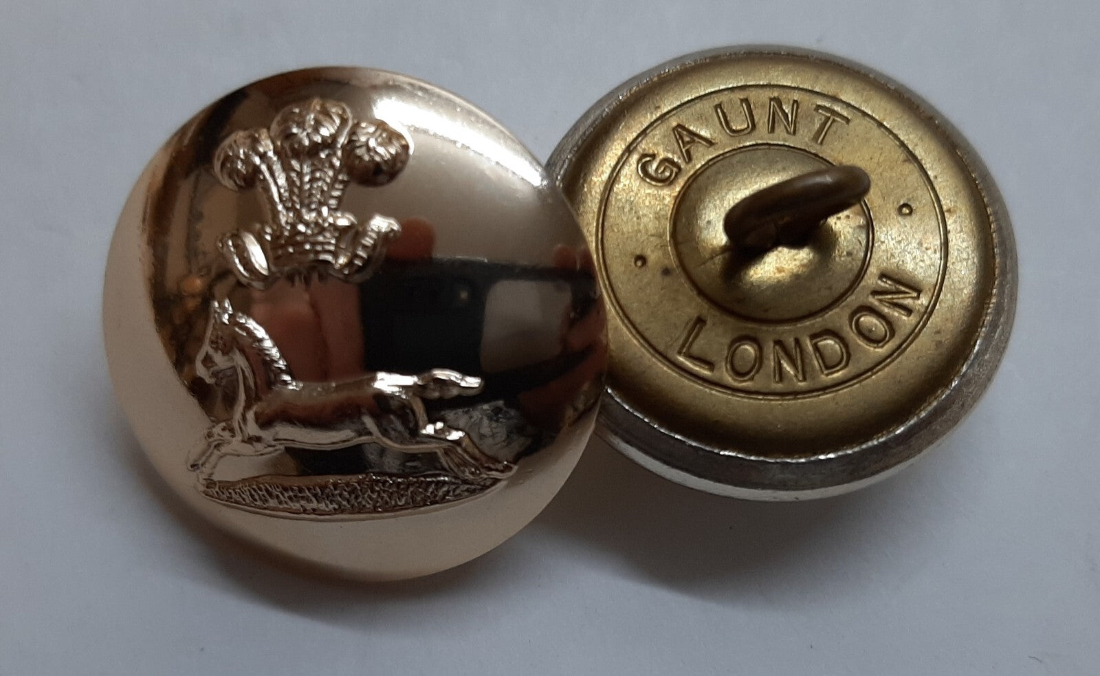 Large Army Buttons Rank Prince of Wales Own Regiment of Yorkshire Insignia X4
