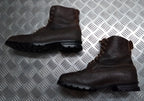 Vintage Brown Boots 1940s Pattern With 1960s Rubber Tread Sole 8 Eyelet Size 44