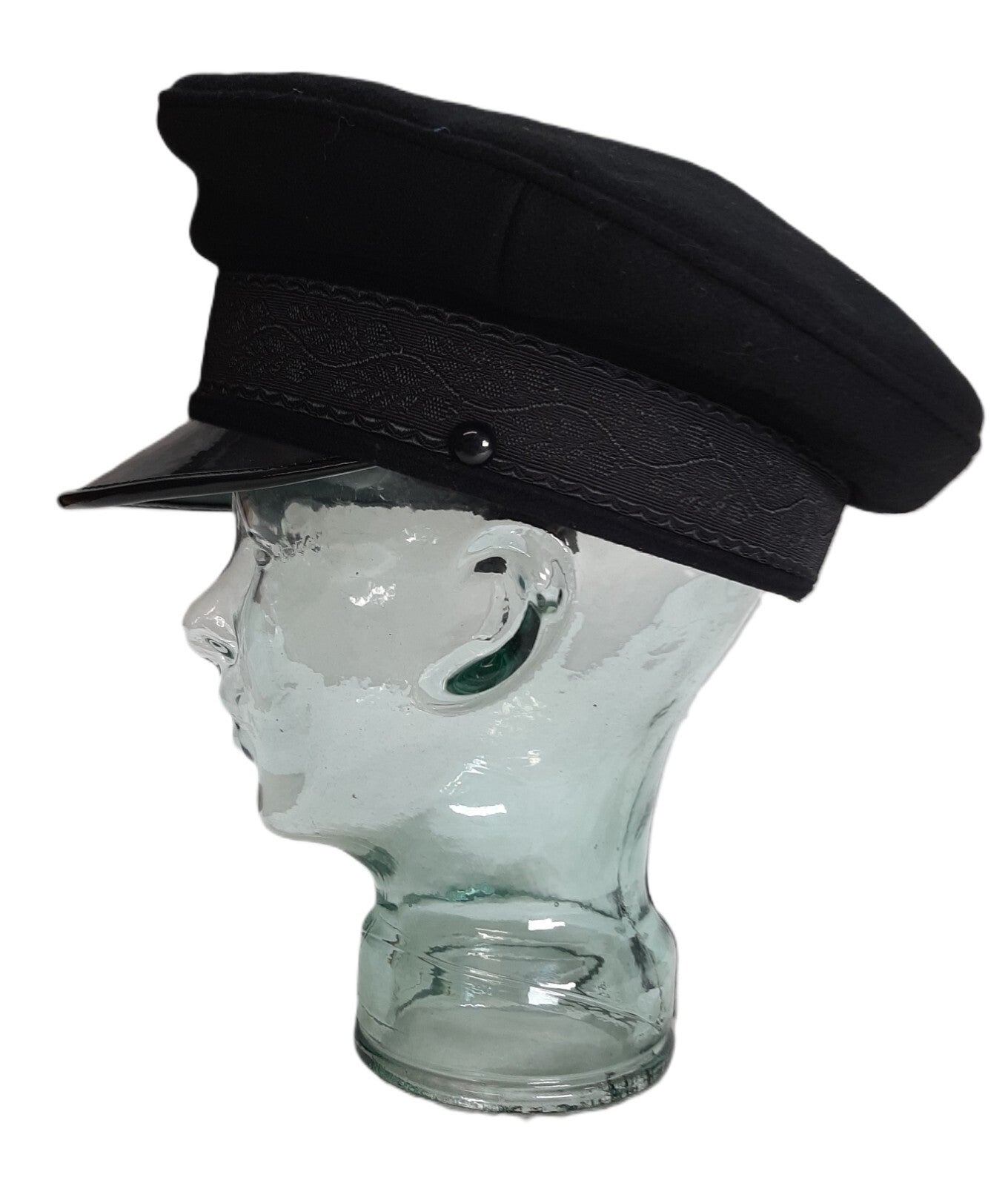 Army Cap No1 British Black Officers Oak Leaf Band By Montague Headwear 55cm