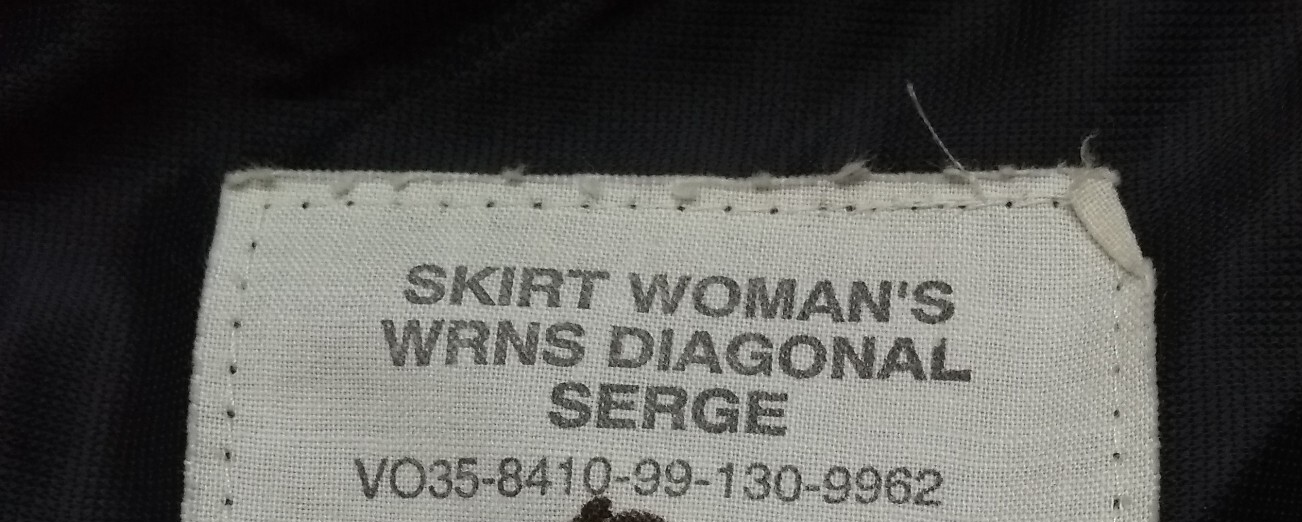 WRNS Skirt Diagonal Serge British Navy Dress Womans RN Royal Naval Waist 68cm