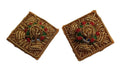 Shoulder Pips 5/8" Gold / Coloured Hand Embroidered H/E Bath Stars 1 Pair