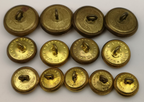 Royal Scots Dragoon Guards Offc. Frosted Ribbed Buttons 38L 30L 24L set of 13